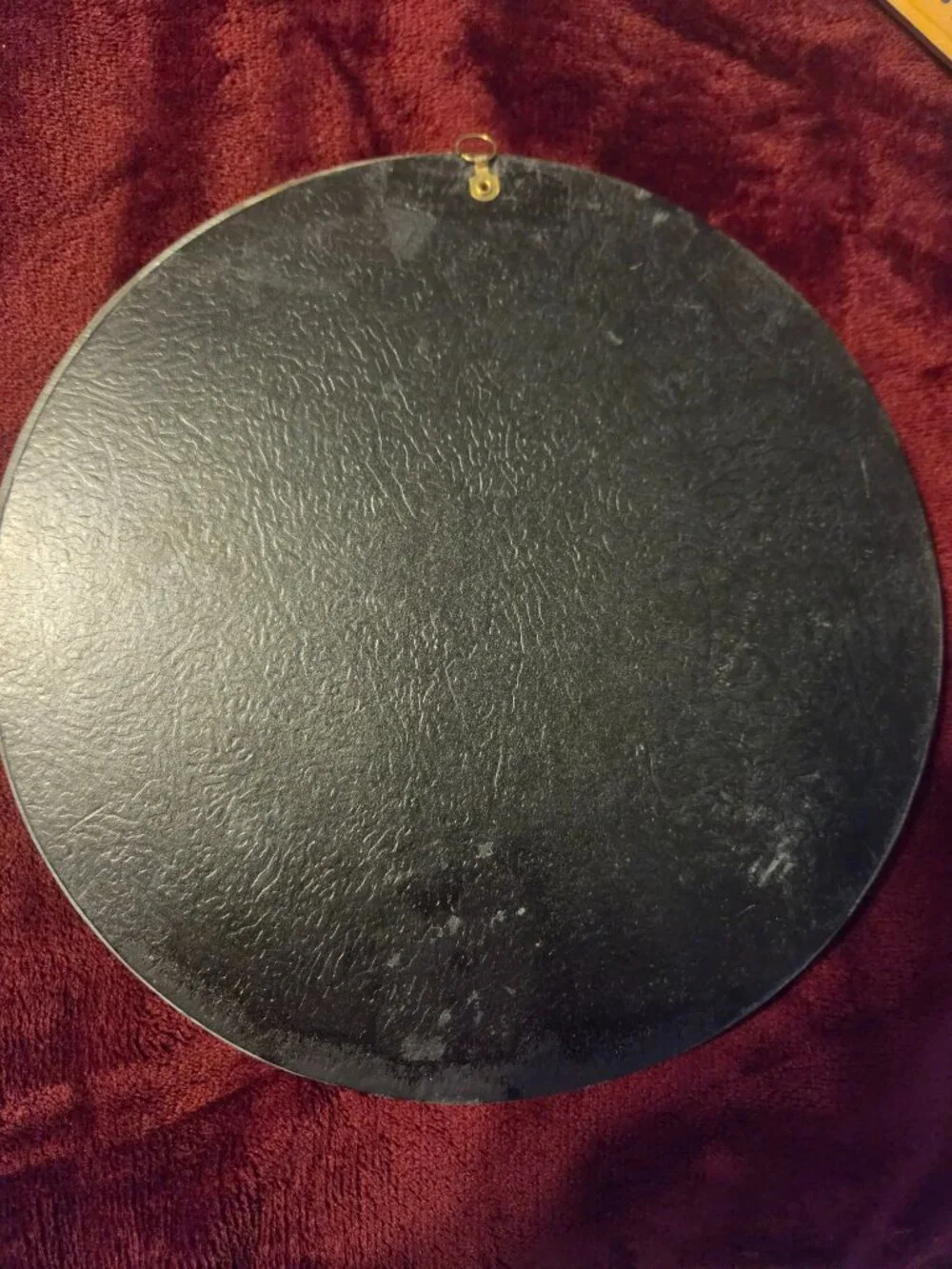 vintage silver crescent moon face mirror 90s
